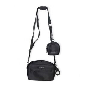Cocopup London Black Nylon Crossbody Bag with‎ Detachable Pouch